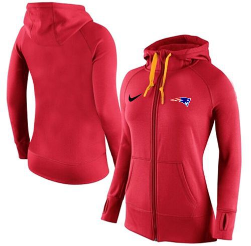 Women's Nike New England Patriots Full-Zip Performance Hoodie Red
